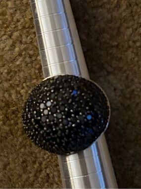 Black Pavé Dome Statement Ring in a Size 6